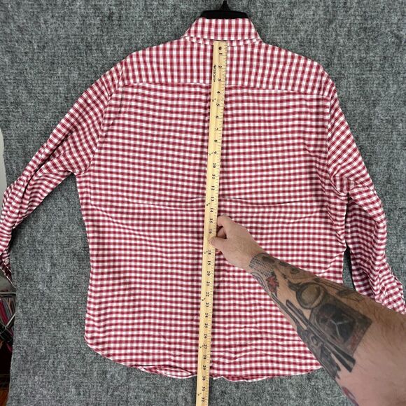 J.Crew Shirt Mens XXL Red Plaid Classic Fit Flex Oxford Business Casual Camping - Picture 7 of 8